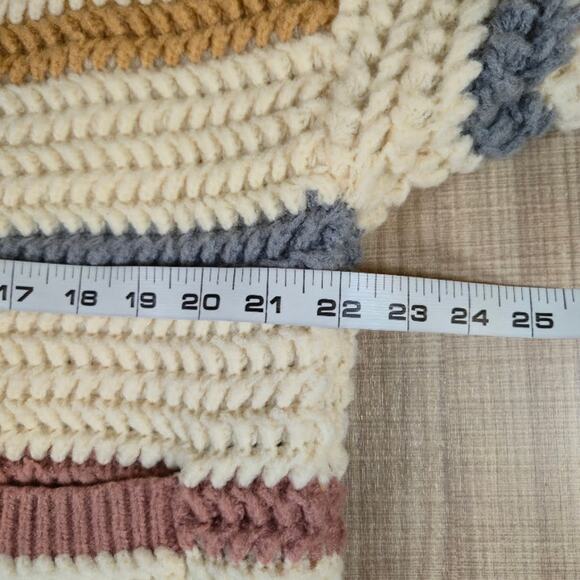 Altar'd State Womens Striped Cardigan Sweater Size S/M Cream Pockets Bohemian - Picture 4 of 7